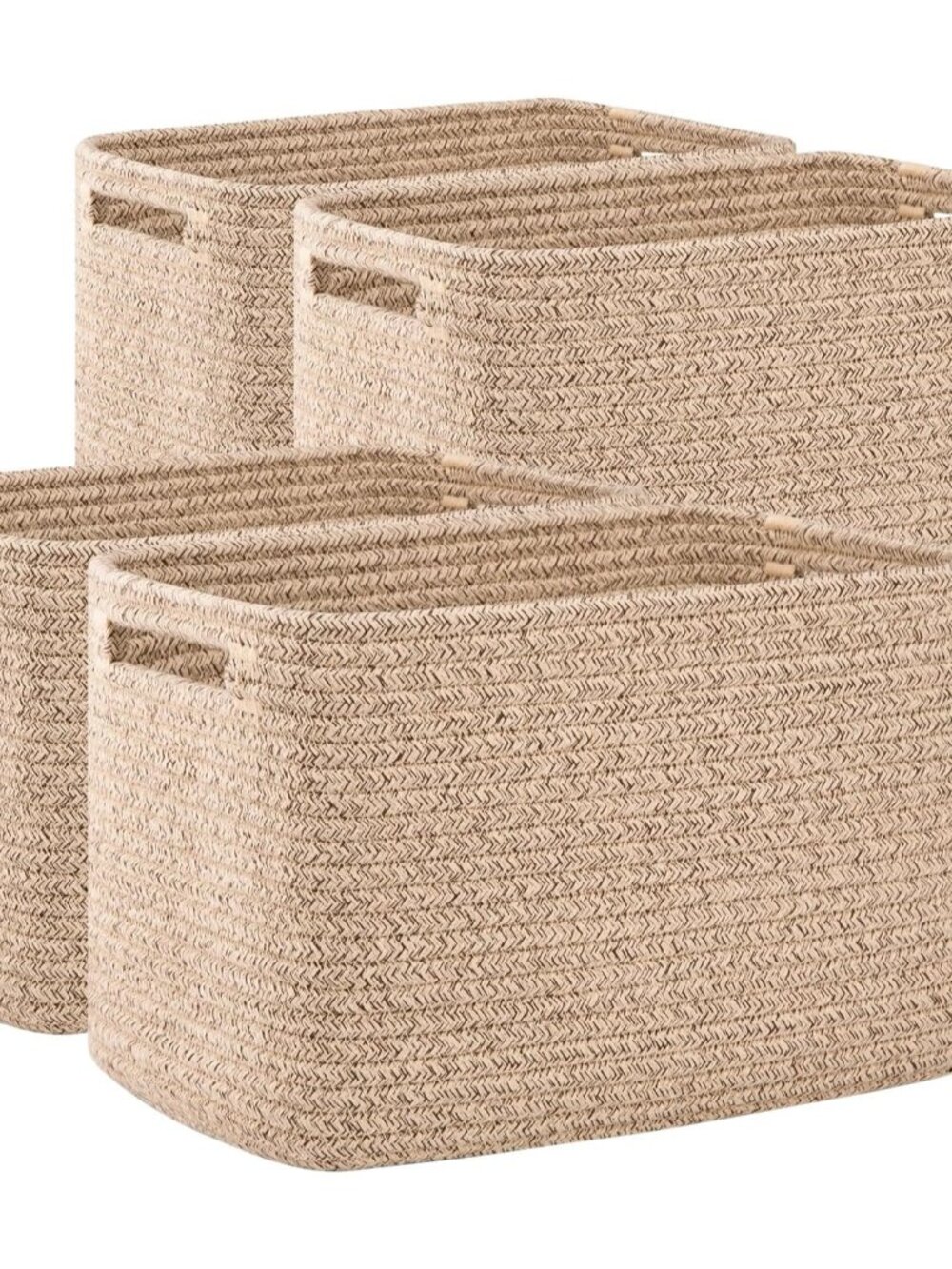 4 Pack Storage Baskets for Organizing 15L Cube Storage Bins Brown